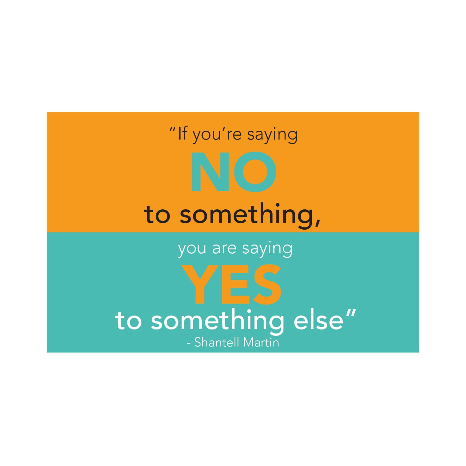 if you are saying no to something, you are saying yes to something else
