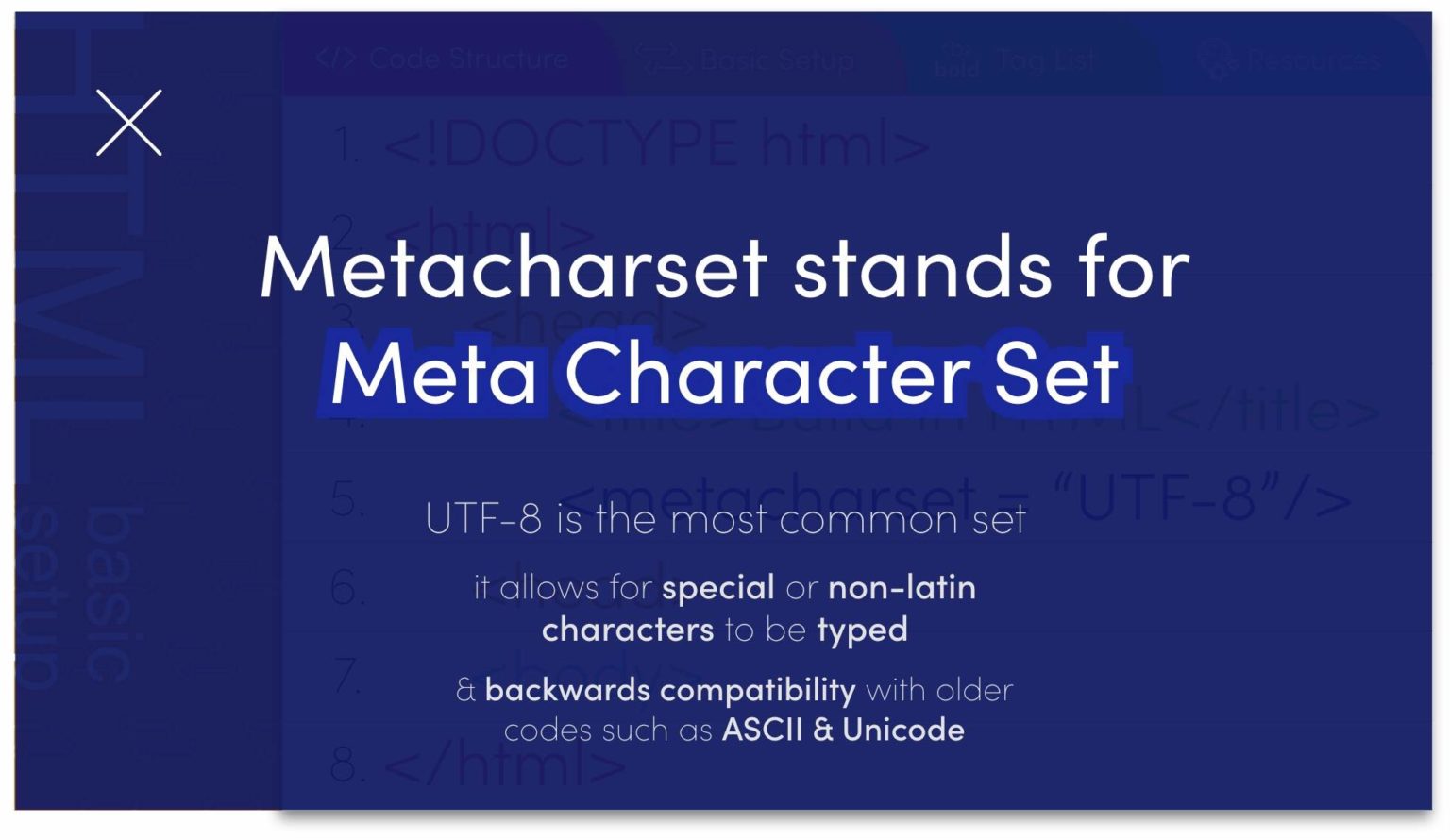 Meta Character Set